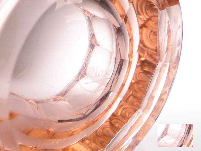 Jardiniere Art Deco, rosaline crystal, Moser, Czechia, 1920s - 389253