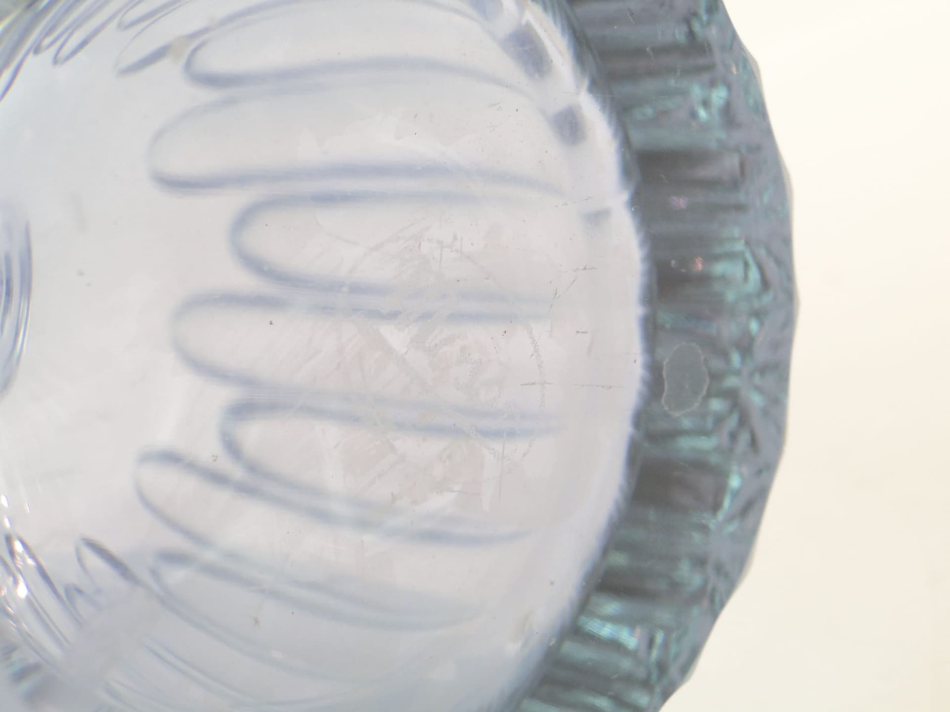Decanter Beryl, transparent blue crystal, by I. Pastrankova, 1950s - 389300