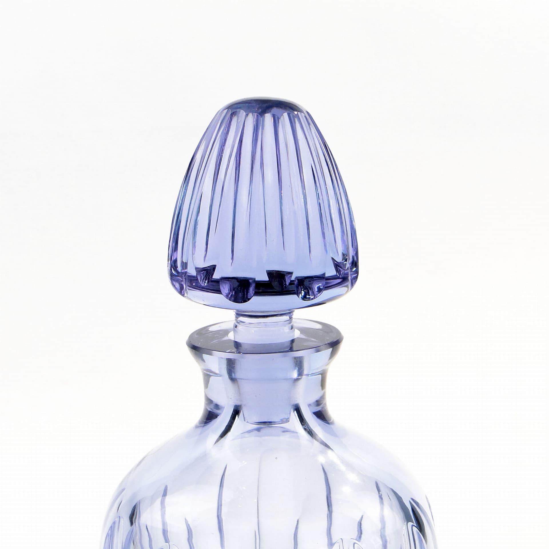 Decanter Beryl, transparent blue crystal, by I. Pastrankova, 1950s - 389296