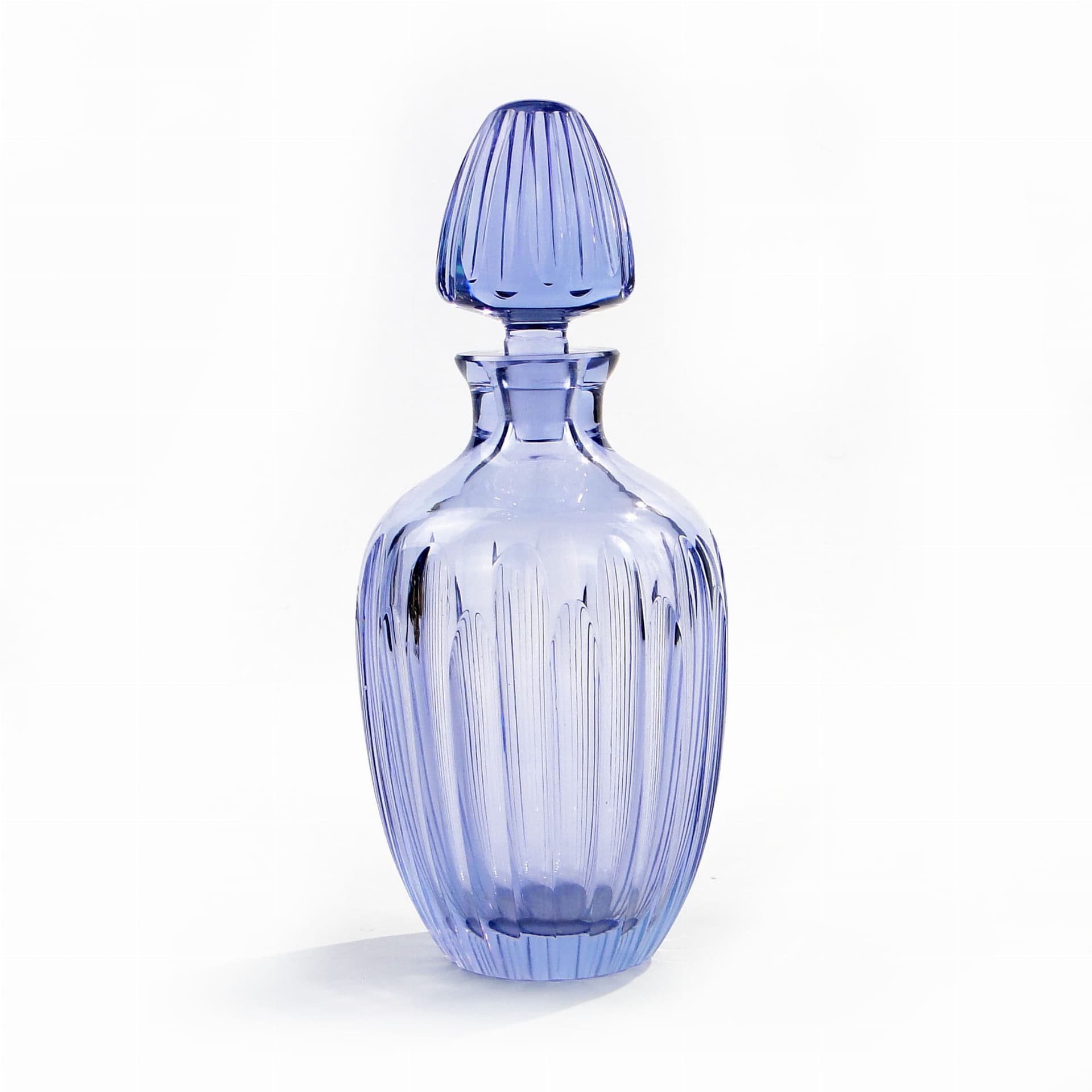 Decanter Beryl, transparent blue crystal, by I. Pastrankova, 1950s - 389295
