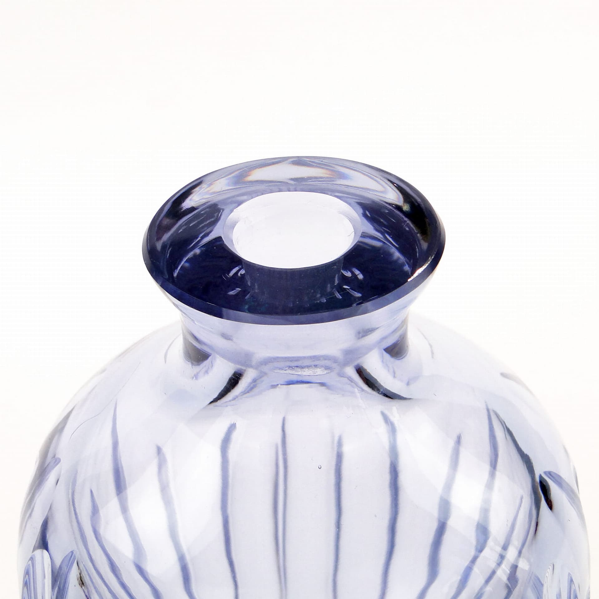 Decanter Beryl, transparent blue crystal, by I. Pastrankova, 1950s - 389299