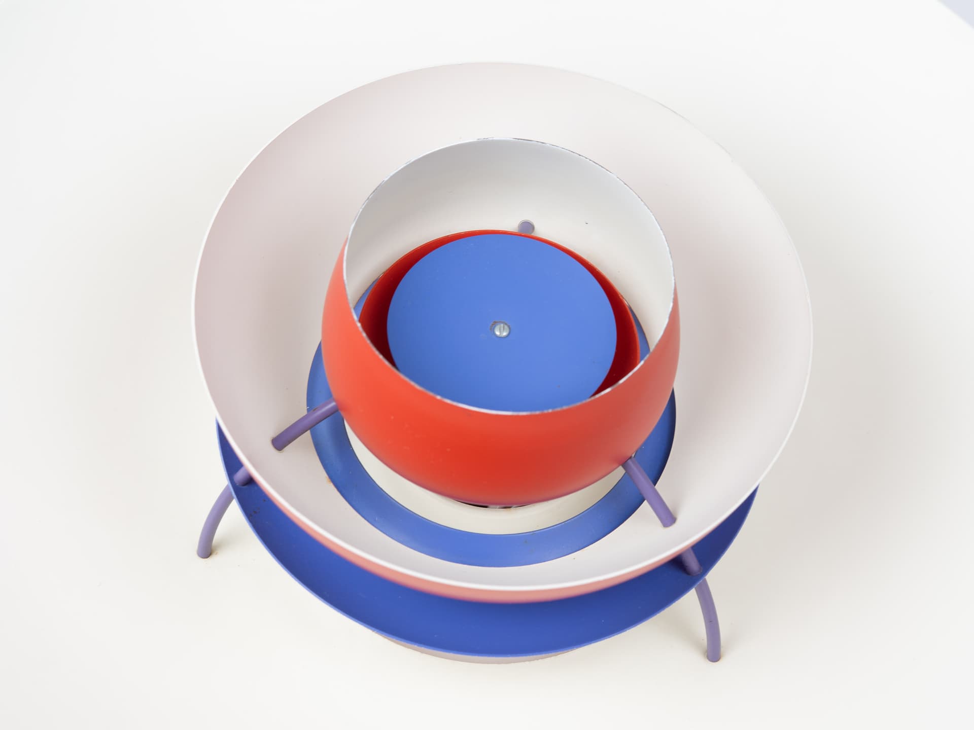 Pendant lamp PH 5, red aluminium, by P. Henningsen, Louis Poulsen, Denmark, 1960s. - 389362
