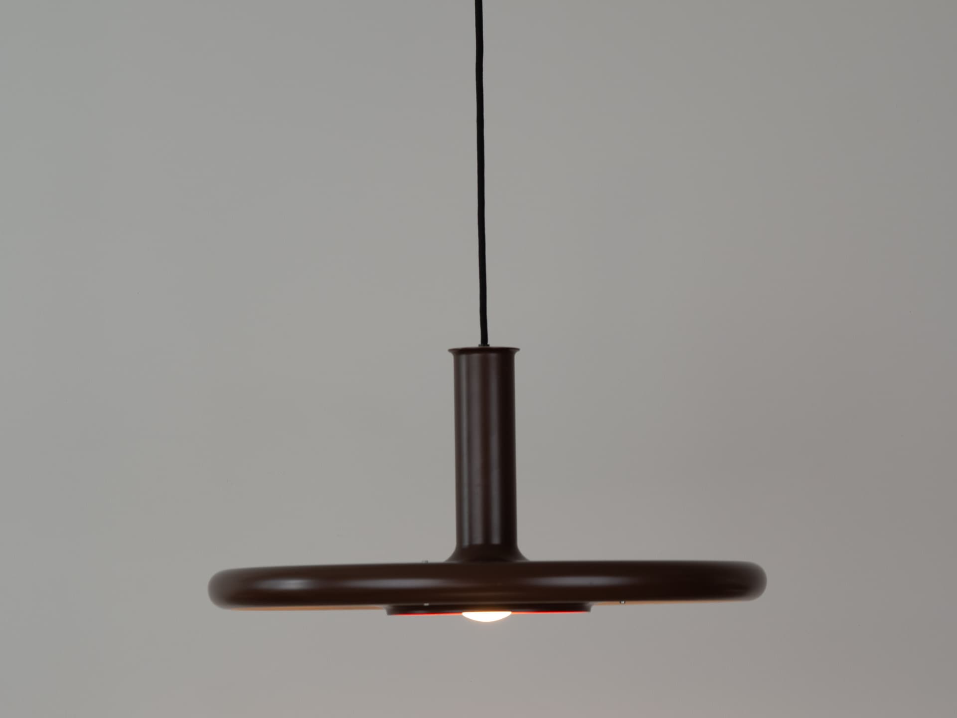 Pendant lamp Optima, brown metal, by H. Due, Fog & Mørup, Denmark, 1970s. - 389378