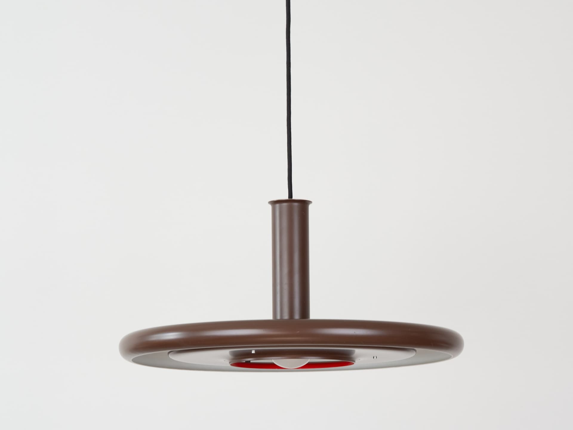 Pendant lamp Optima, brown metal, by H. Due, Fog & Mørup, Denmark, 1970s. - 389379