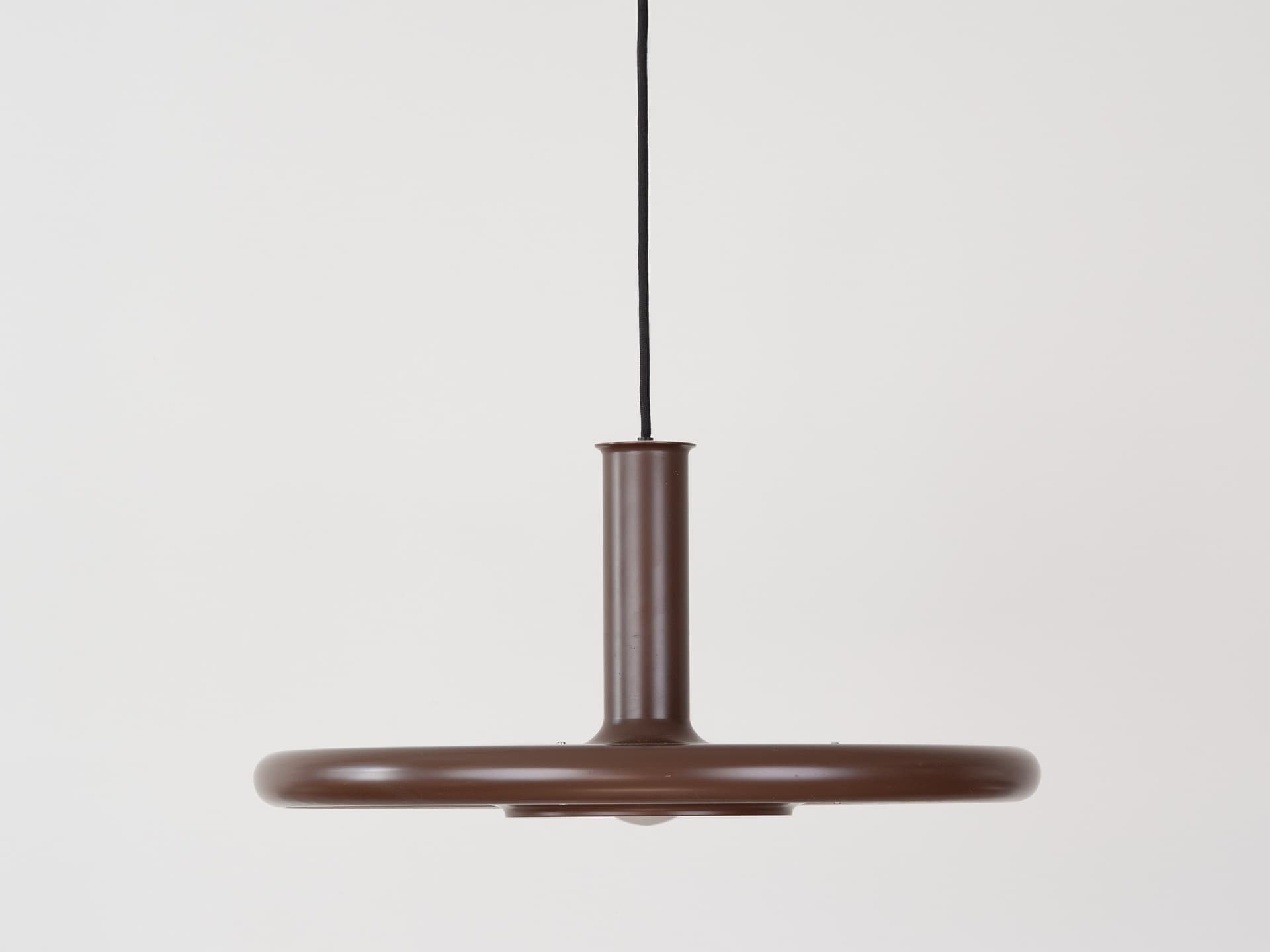 Pendant lamp Optima, brown metal, by H. Due, Fog & Mørup, Denmark, 1970s. - 389377