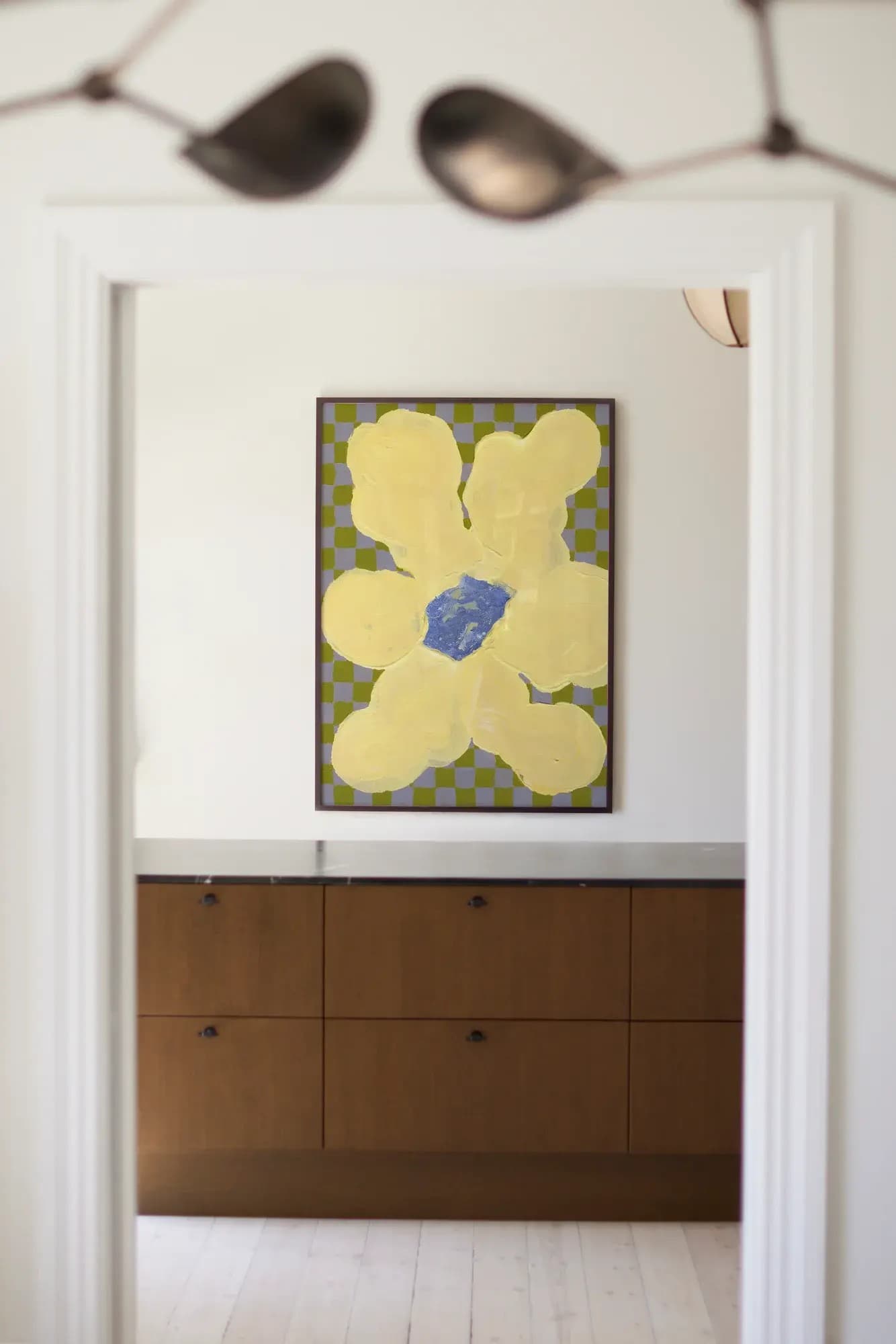 Poster Flowers with Checks 04 50x70, by L. Greenberg, Paper Collective - 389479