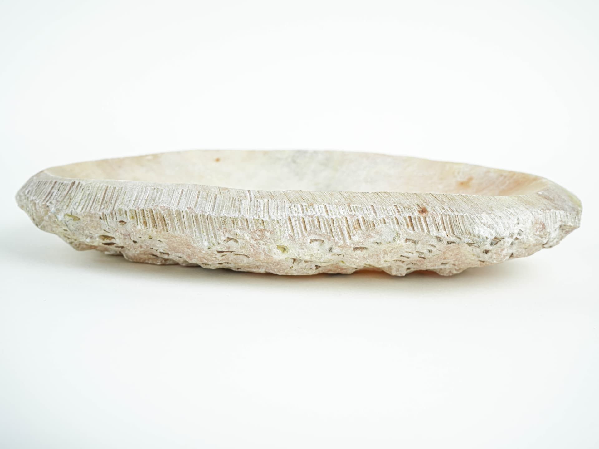 Platter Organic, white beige, alabaster, Denmark, 1970s. - 389613