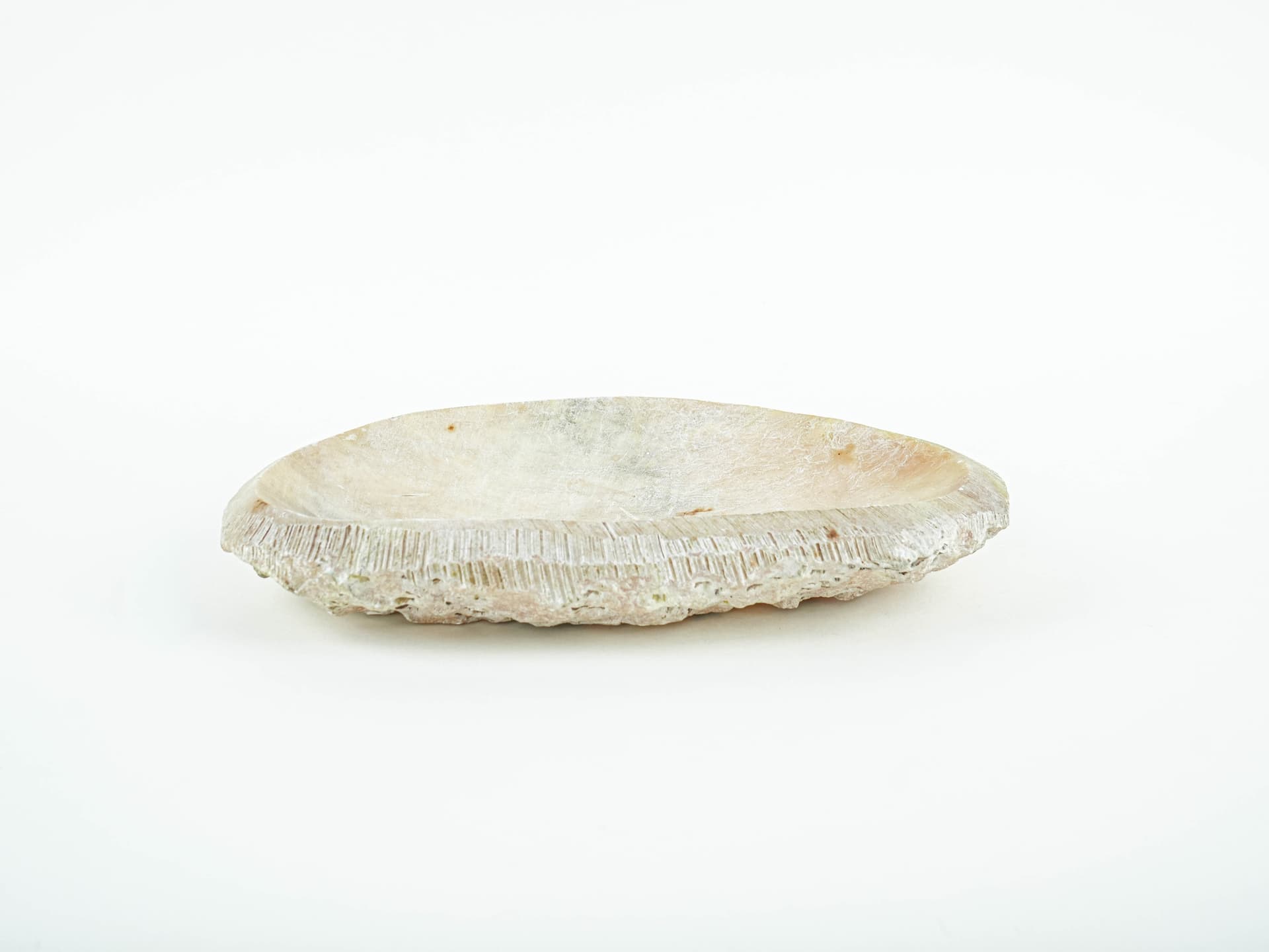 Platter Organic, white beige, alabaster, Denmark, 1970s. - 389611
