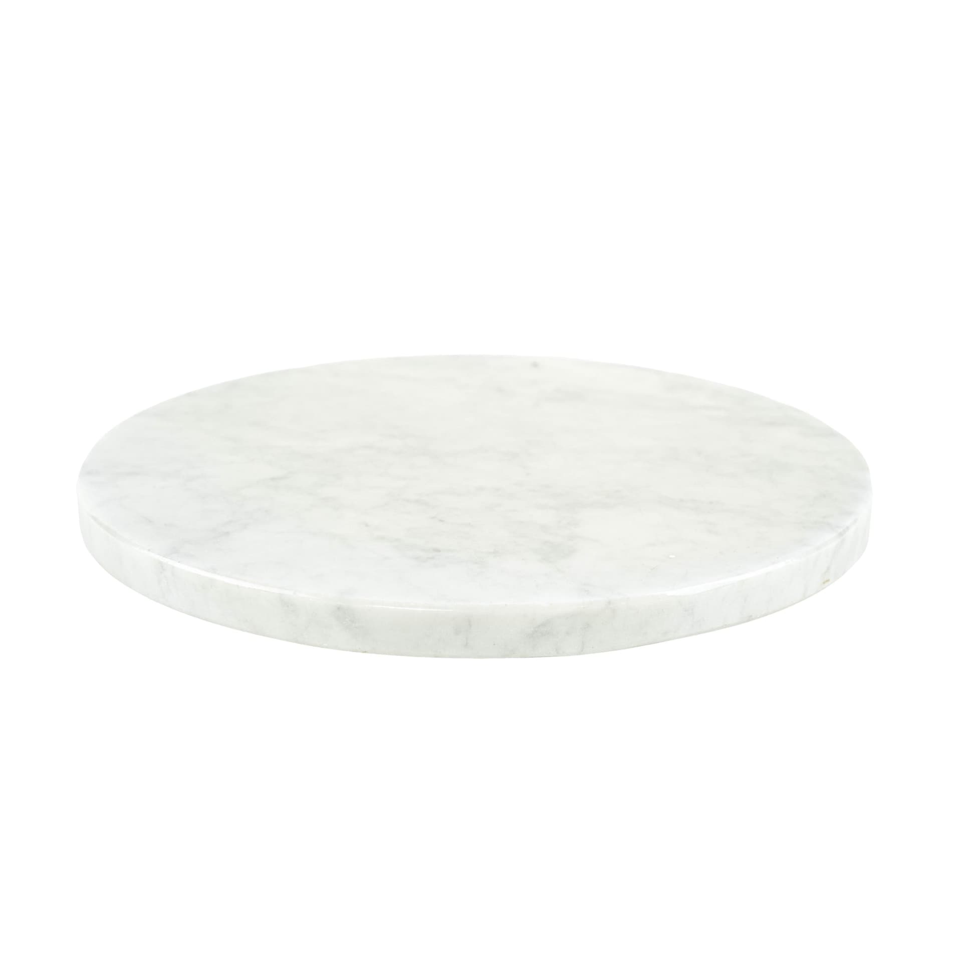 Round platter, white grey marble, Europe, 1970s.