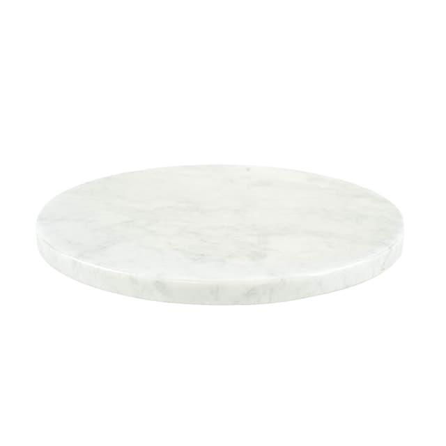 Round platter, white grey marble, Europe, 1970s. - DIMENSION