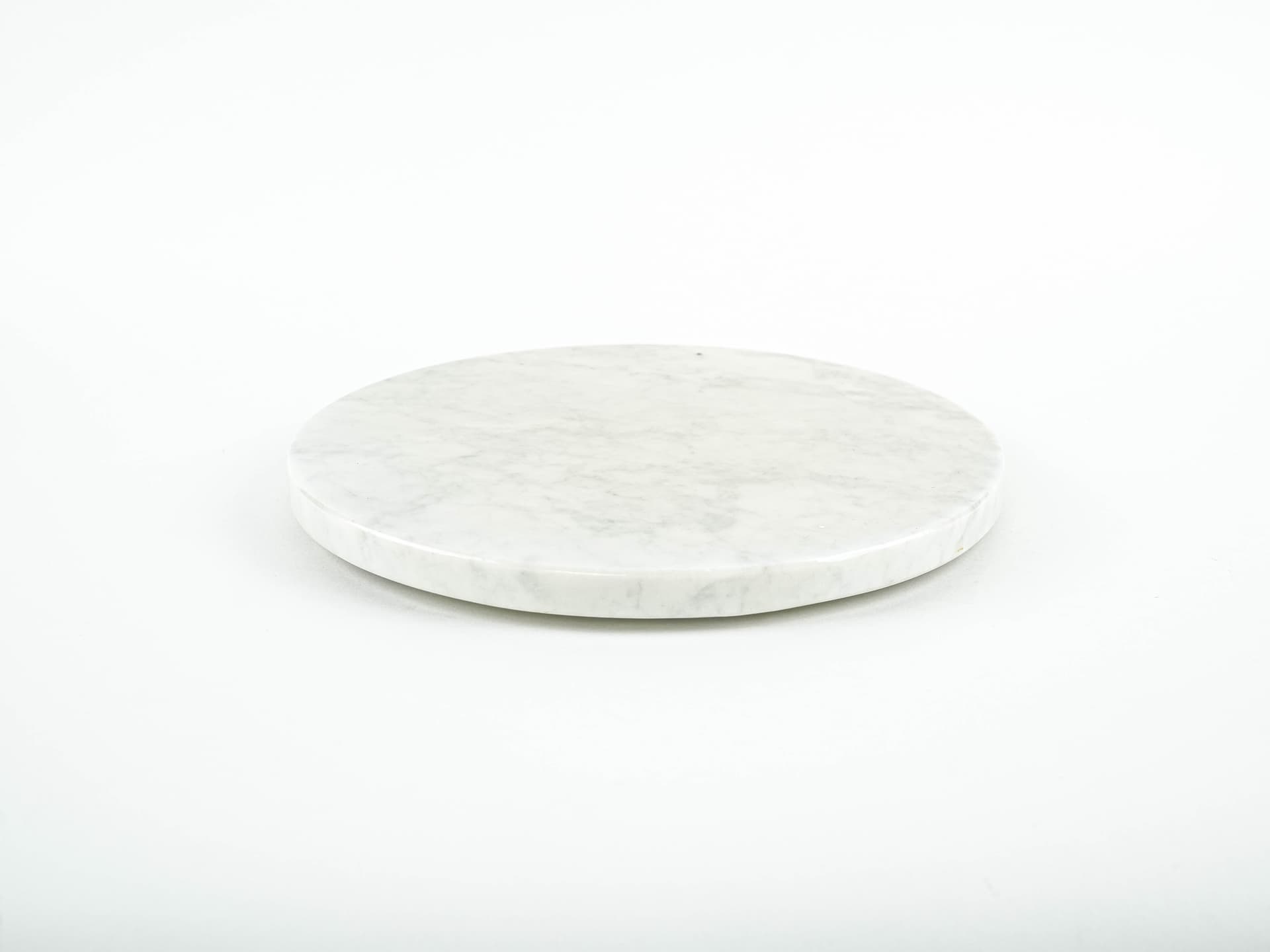 Round platter, white grey marble, Europe, 1970s. - 389623