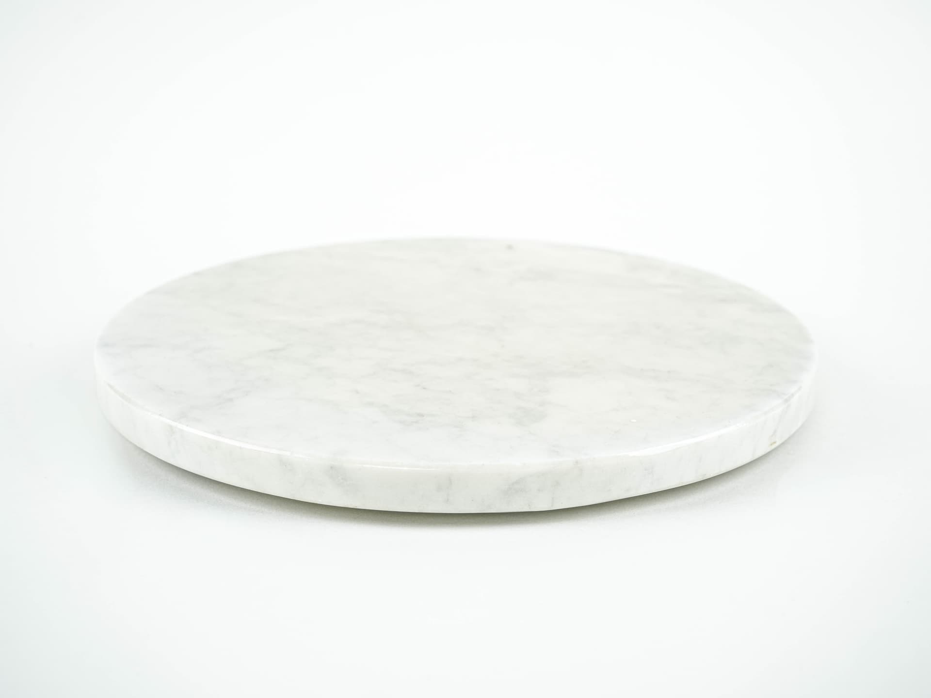 Round platter, white grey marble, Europe, 1970s. - 389624