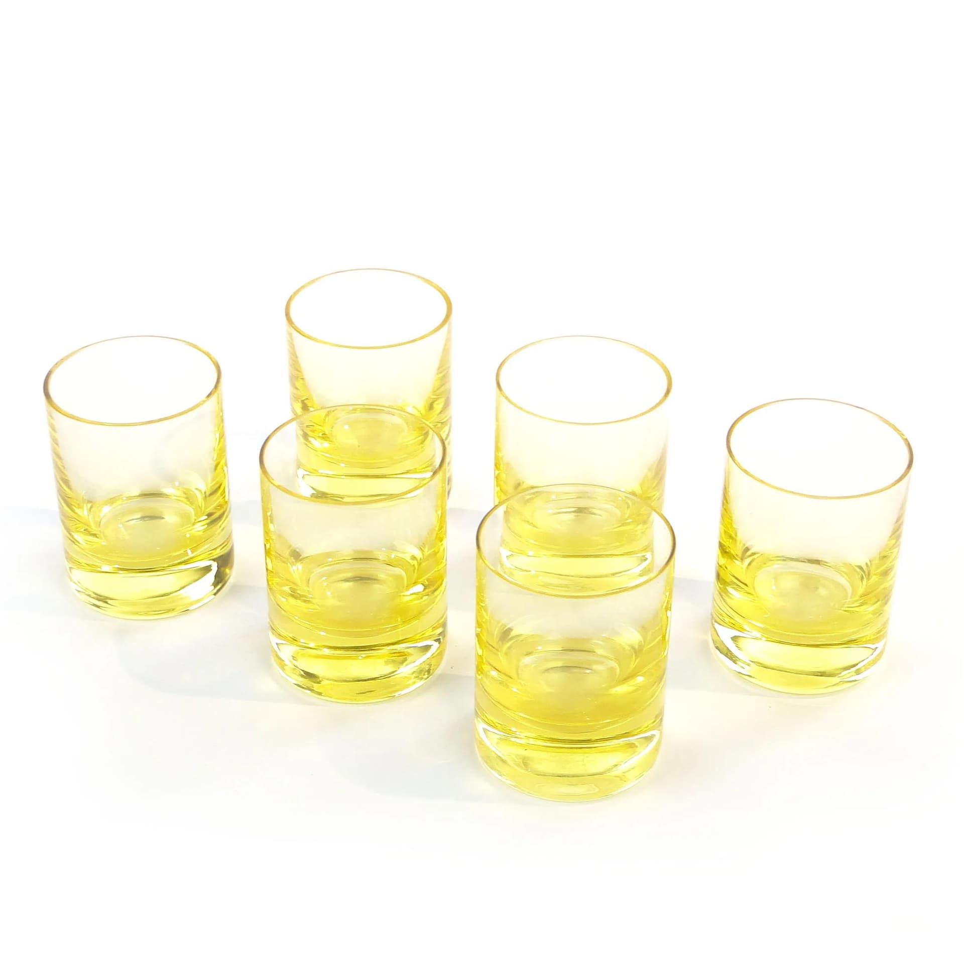 Komplet szklanek do whisky, kryształ żółty, proj. R. Eschler, Moser, Czechosłowacja, lata 60. - 389699