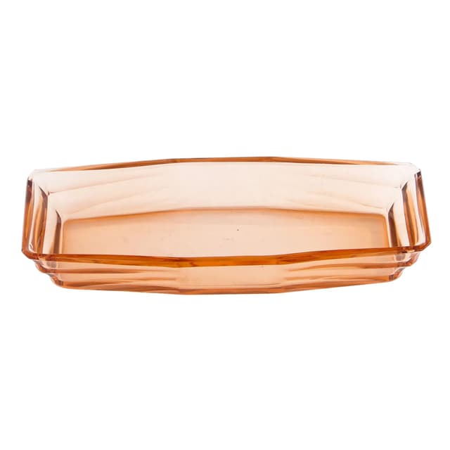Jewelry Tray Art Deco, orange crystal, Czechoslovakia, 1930s. - DIMENSION