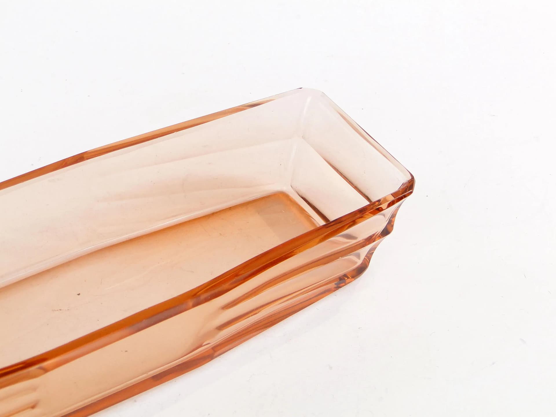 Jewelry Tray Art Deco, orange crystal, Czechoslovakia, 1930s. - 389706