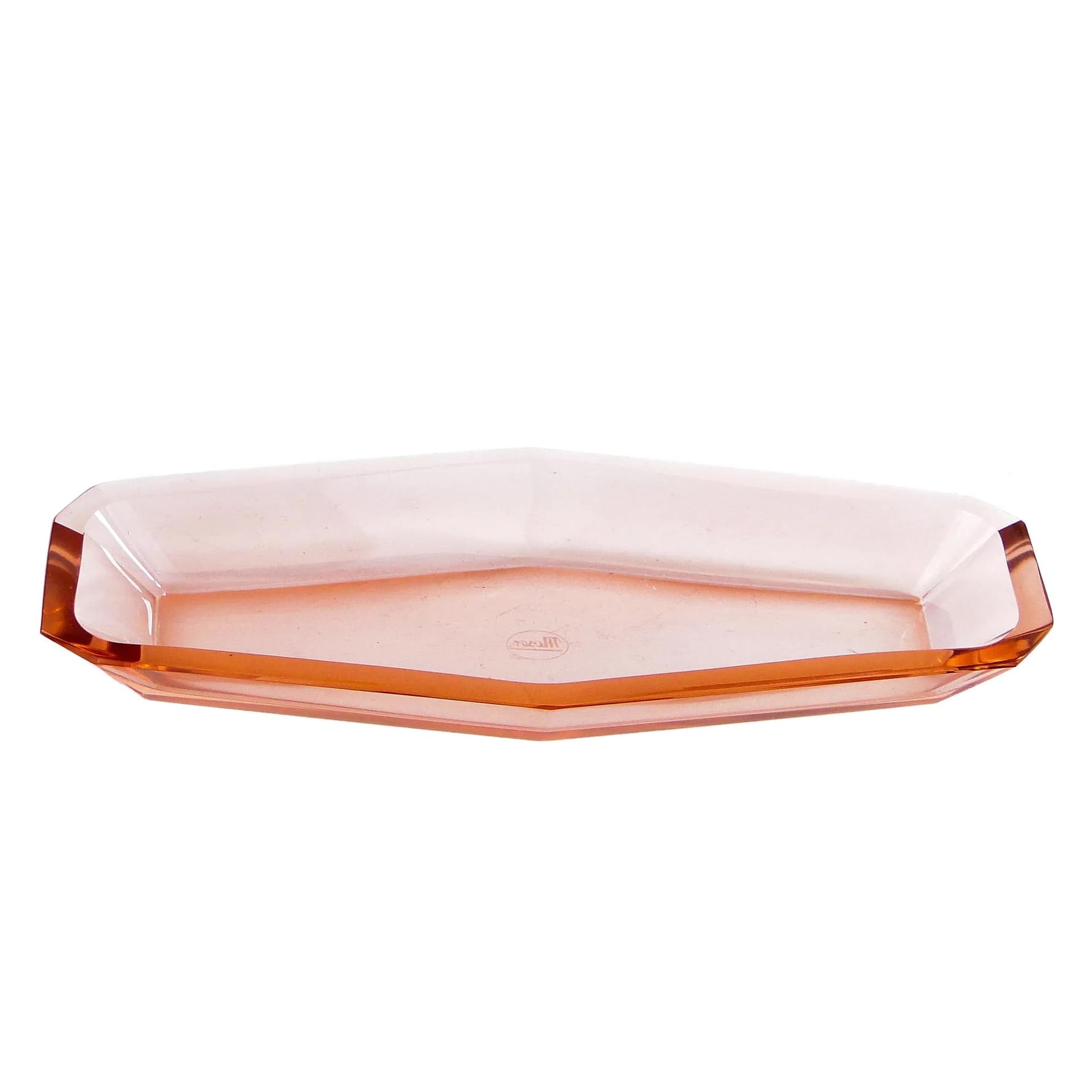 Jewelry Tray Art Deco, clear crystal, Moser, Czechoslovakia, 1930s.