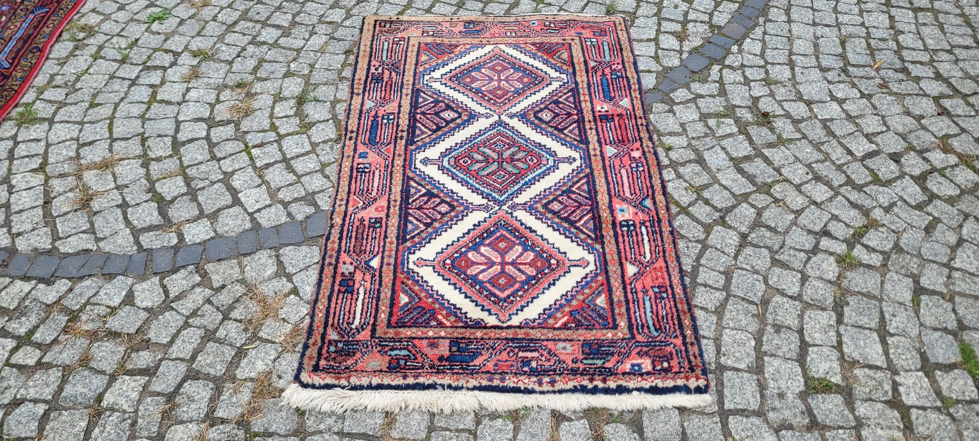 Rug Hamadan, 80x134 cm, red wool, white cotton, Iran, early 20th c. - 389776