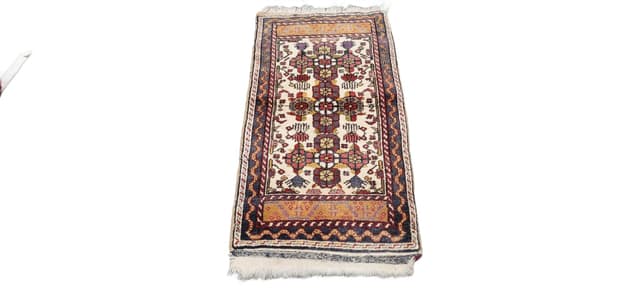 Dywan anatolijski 110x52 cm, beżowy, wełna, Turcja, lata 70. - WYMIARY