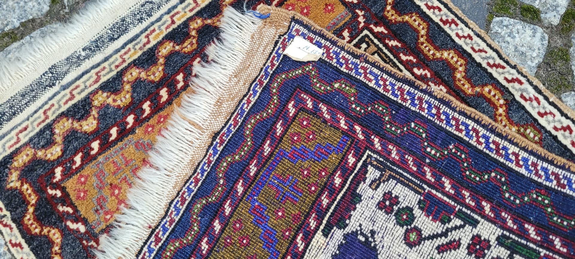 Dywan anatolijski 110x52 cm, beżowy, wełna, Turcja, lata 70. - 389818