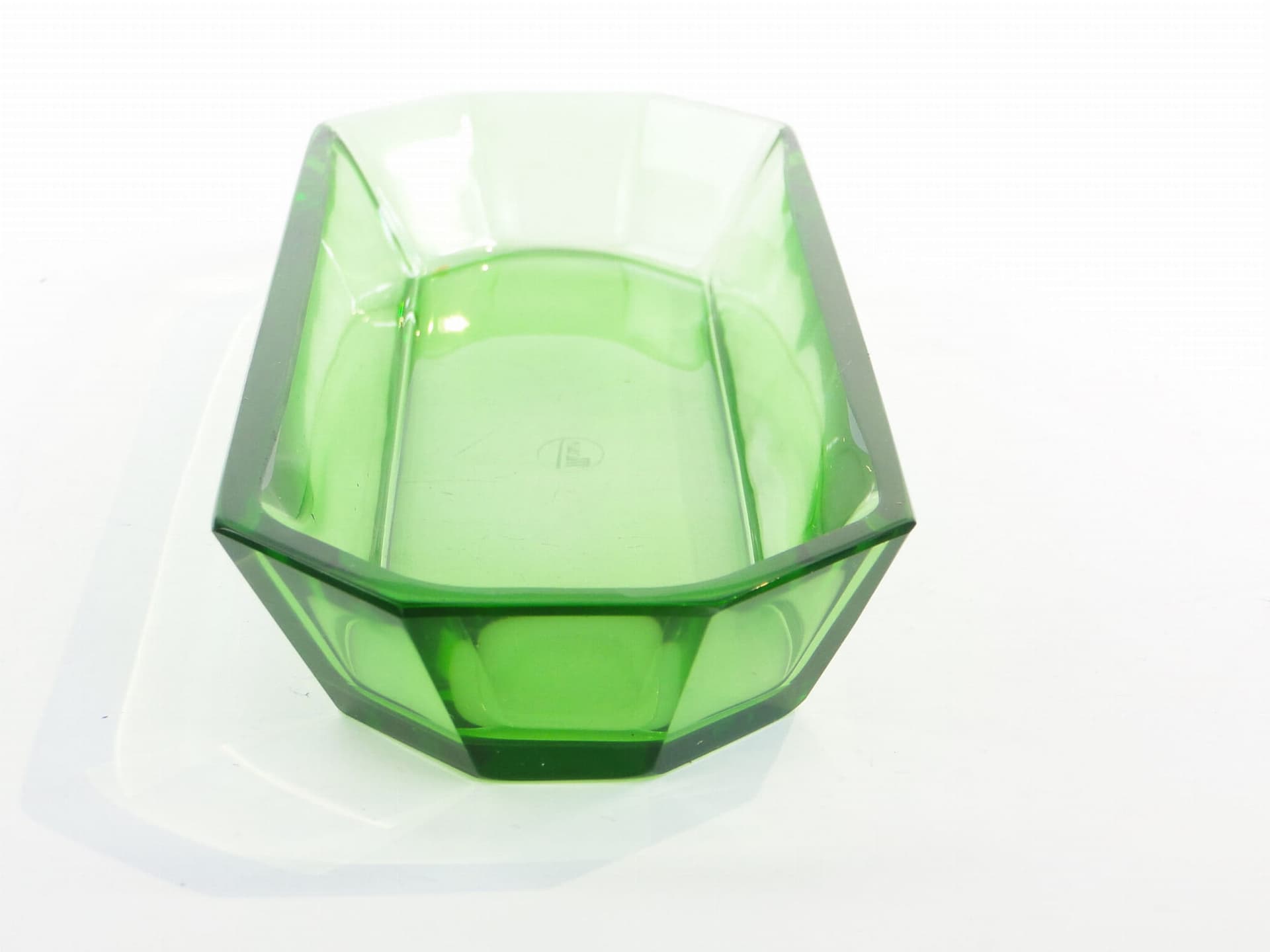 Jewelry Tray Art Deco, green crystal, Moser, Czechoslovakia, 1930s - 389820
