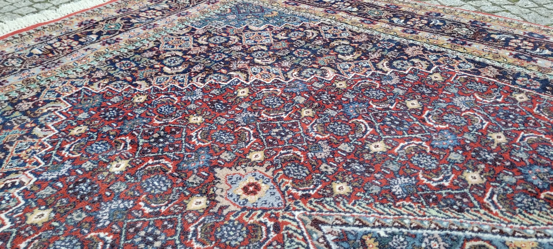 Rug Bidjar, 320x200 cm, red blue wool, India - 389868