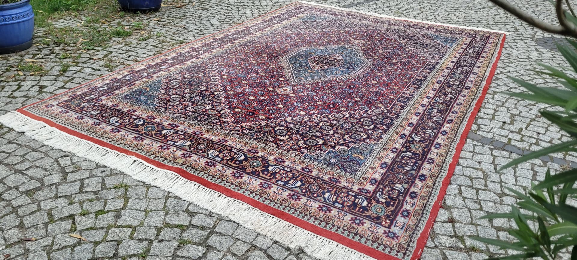 Rug Bidjar, 320x200 cm, red blue wool, India - 389859