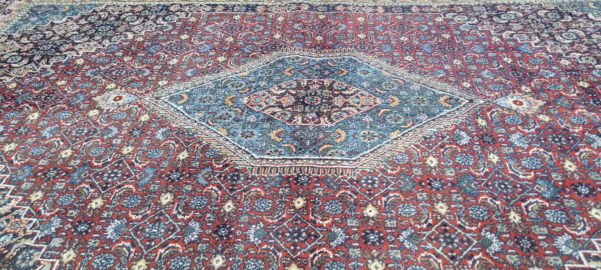 Rug Bidjar, 320x200 cm, red blue wool, India - 389873