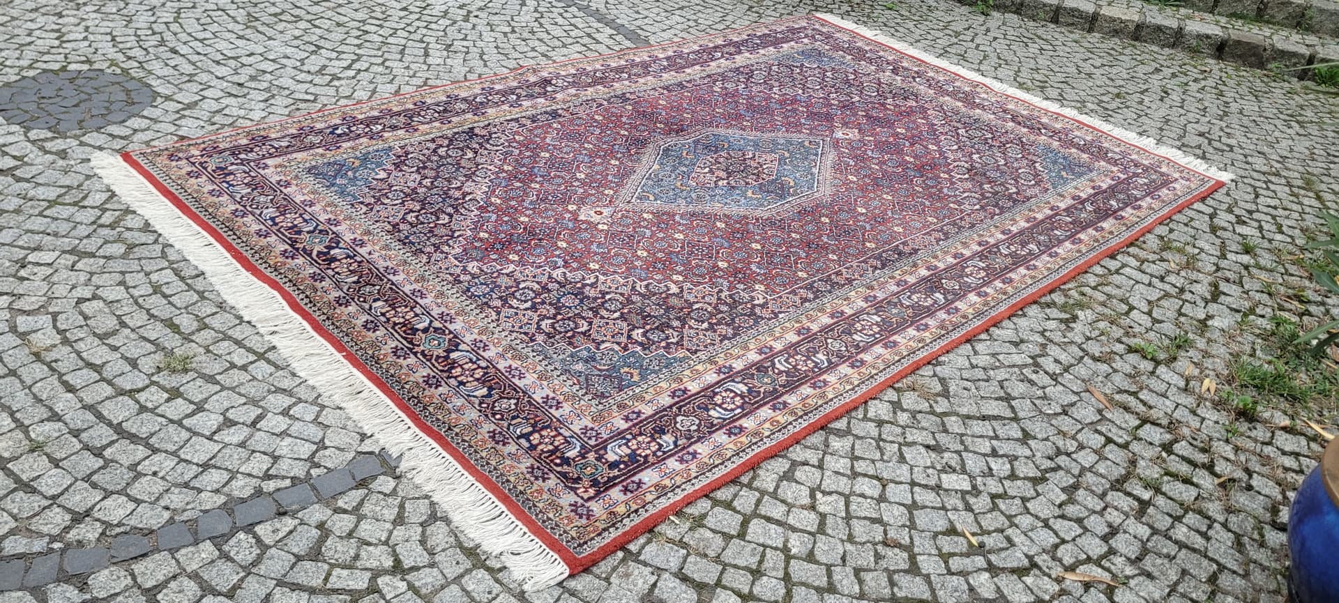 Rug Bidjar, 320x200 cm, red blue wool, India - 389869