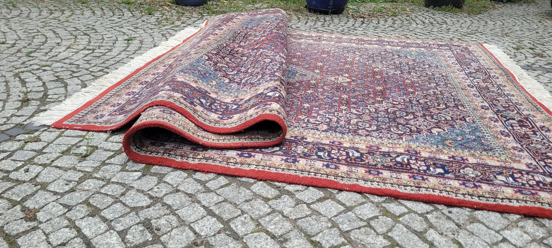 Rug Bidjar, 320x200 cm, red blue wool, India - 389860