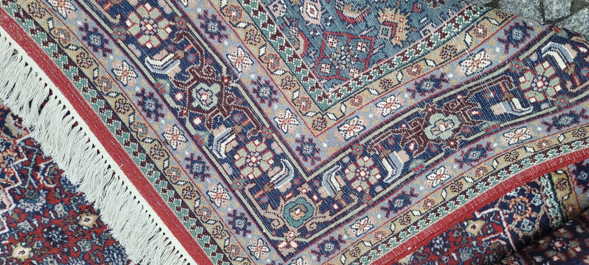 Rug Bidjar, 320x200 cm, red blue wool, India - 389871