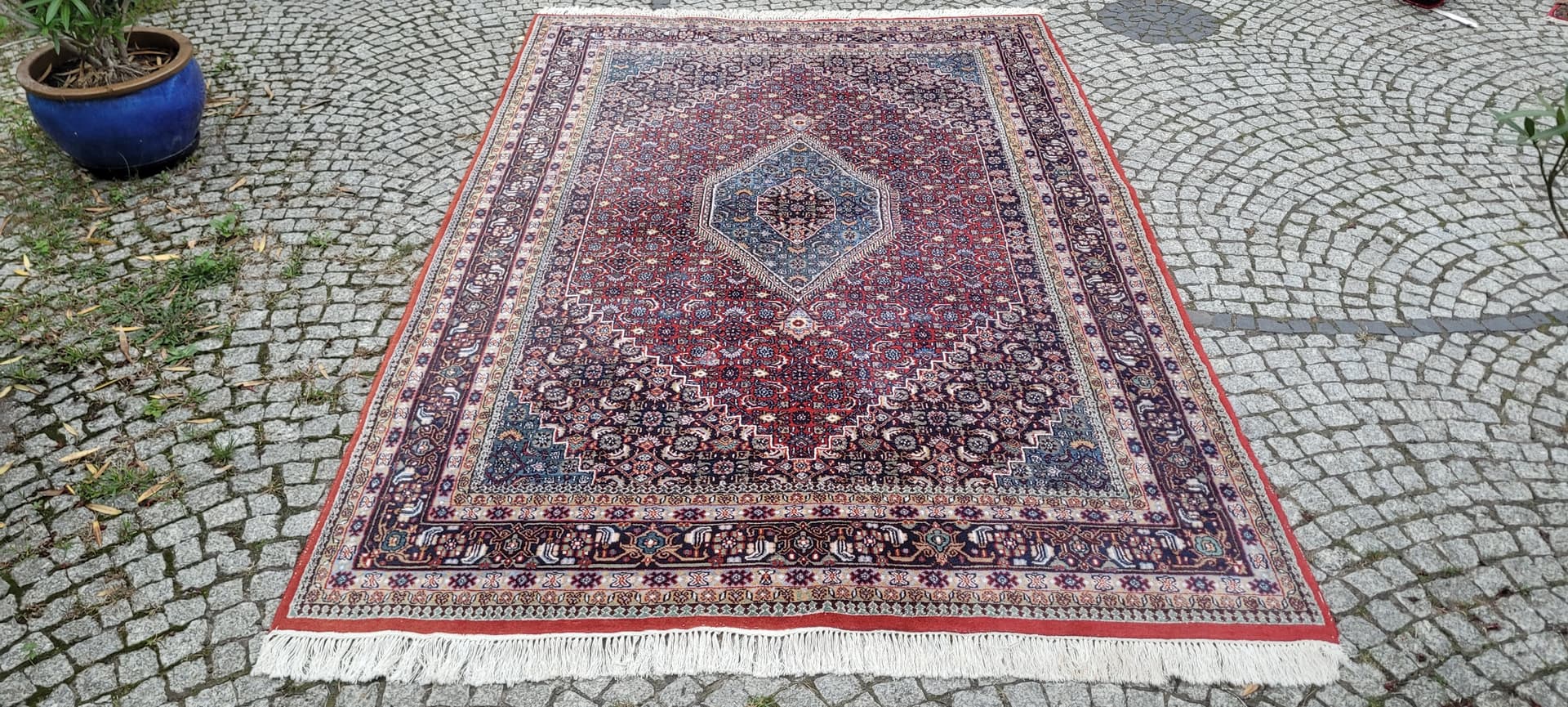 Rug Bidjar, 320x200 cm, red blue wool, India - 389862