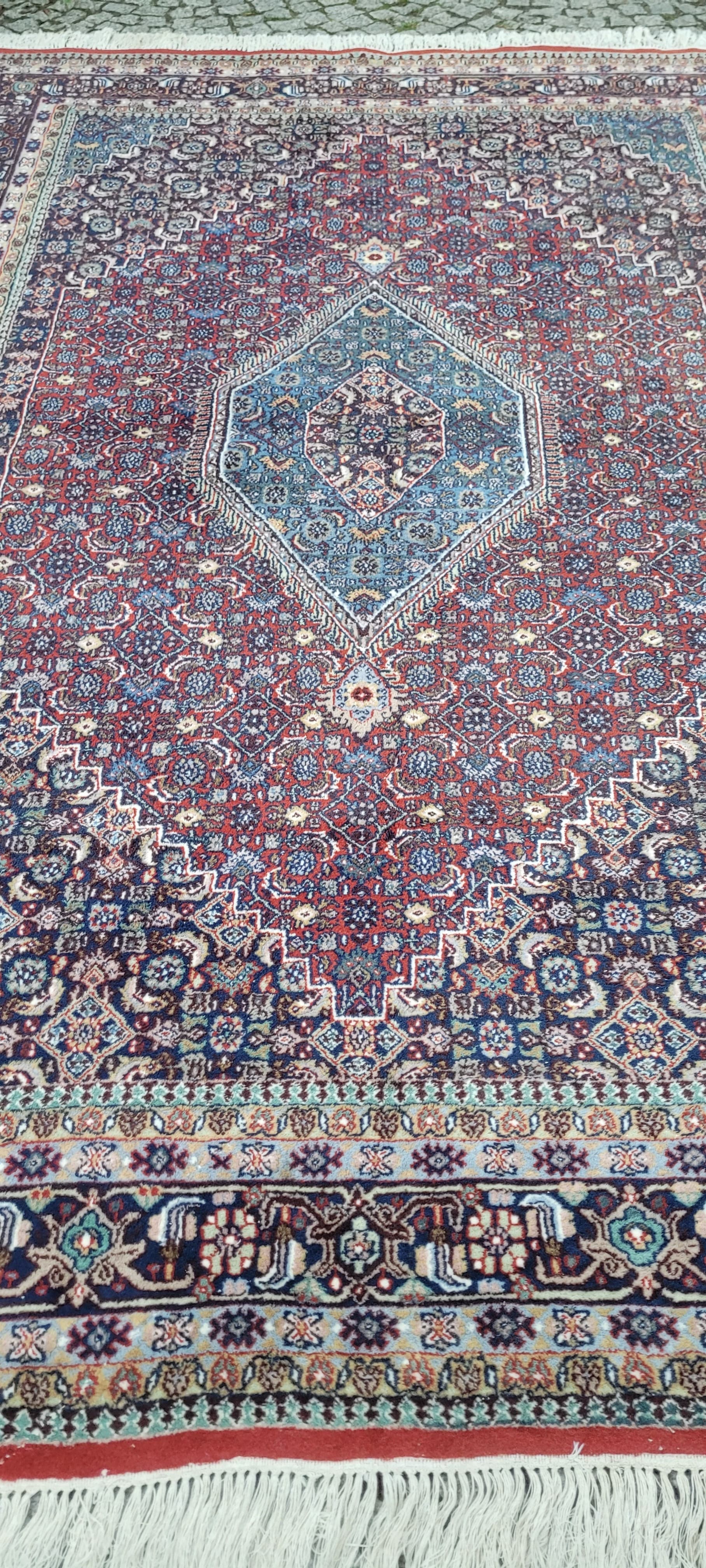 Rug Bidjar, 320x200 cm, red blue wool, India - 389864