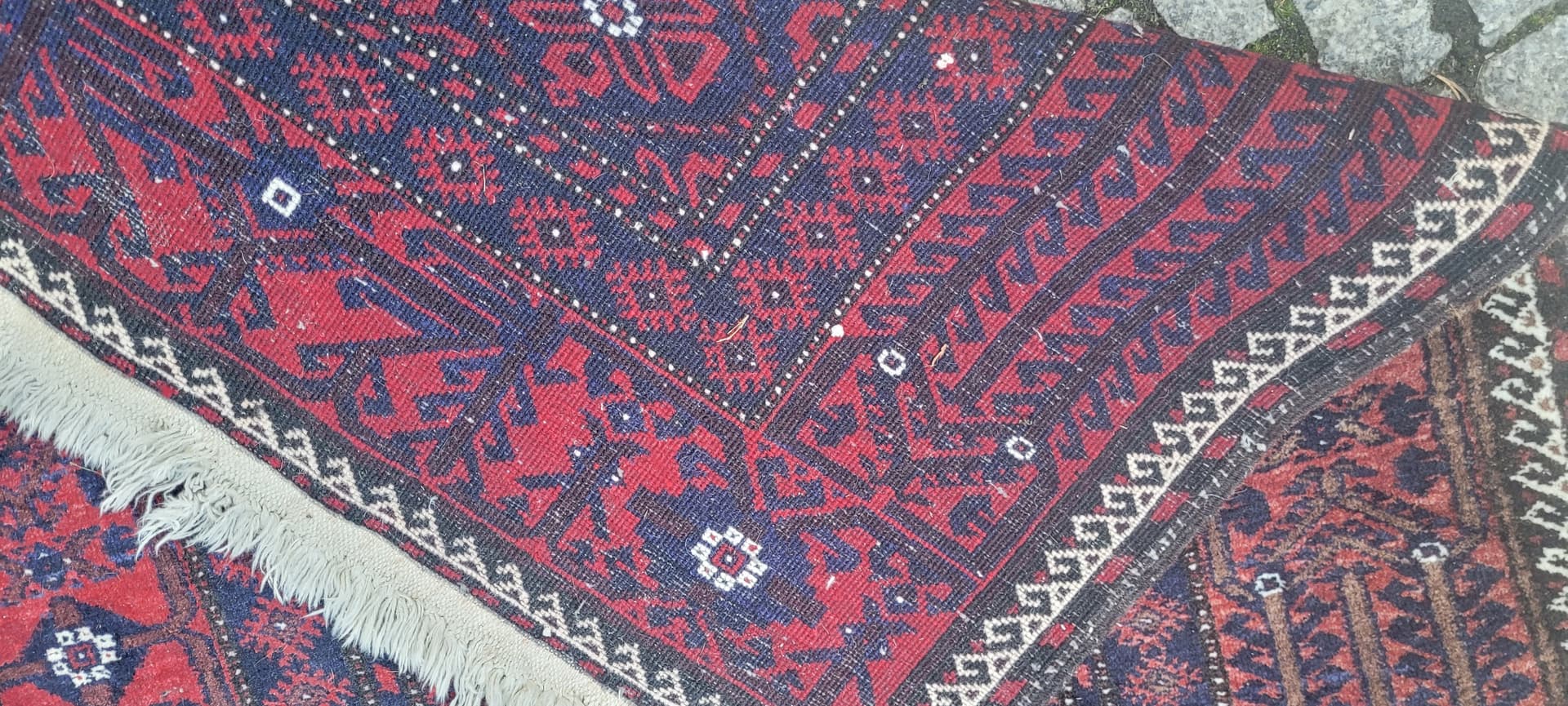 Rug Beluch, Persian, red blue, wool cotton, Iran, 1990s, 100x200 cm - 390011