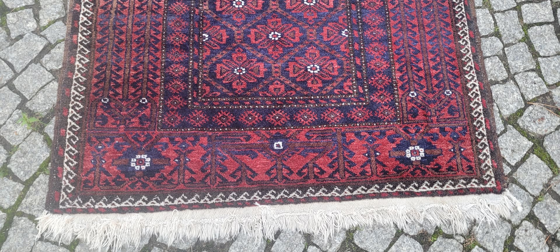 Rug Beluch, Persian, red blue, wool cotton, Iran, 1990s, 100x200 cm - 390005