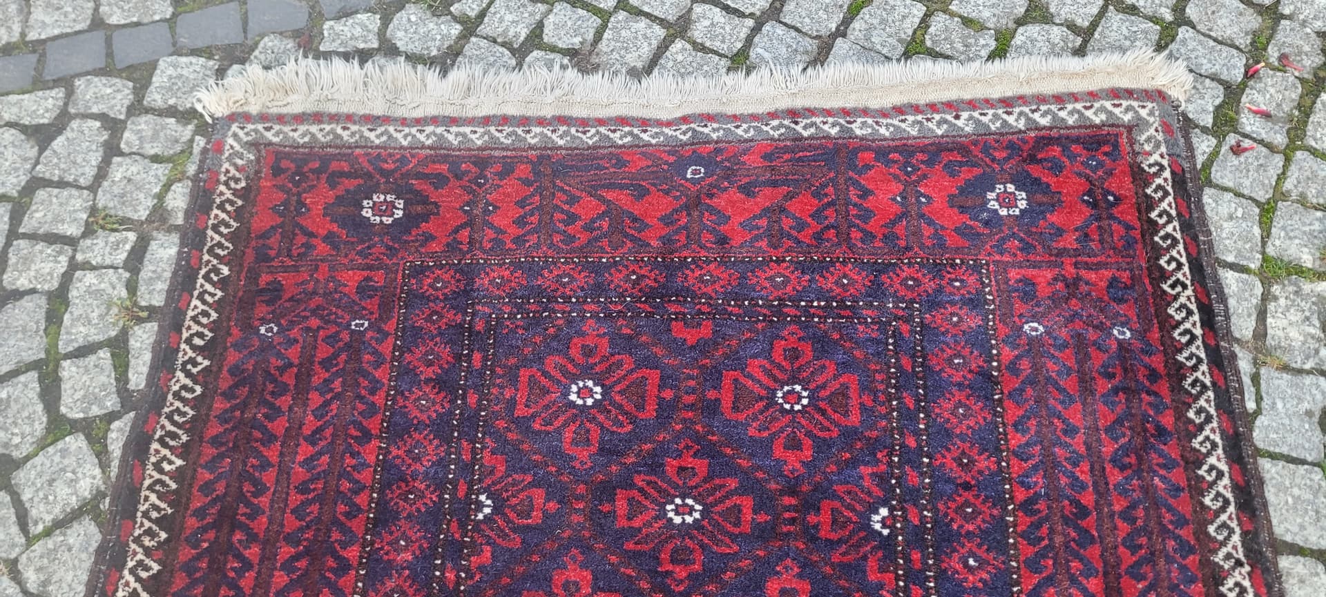 Rug Beluch, Persian, red blue, wool cotton, Iran, 1990s, 100x200 cm - 390012