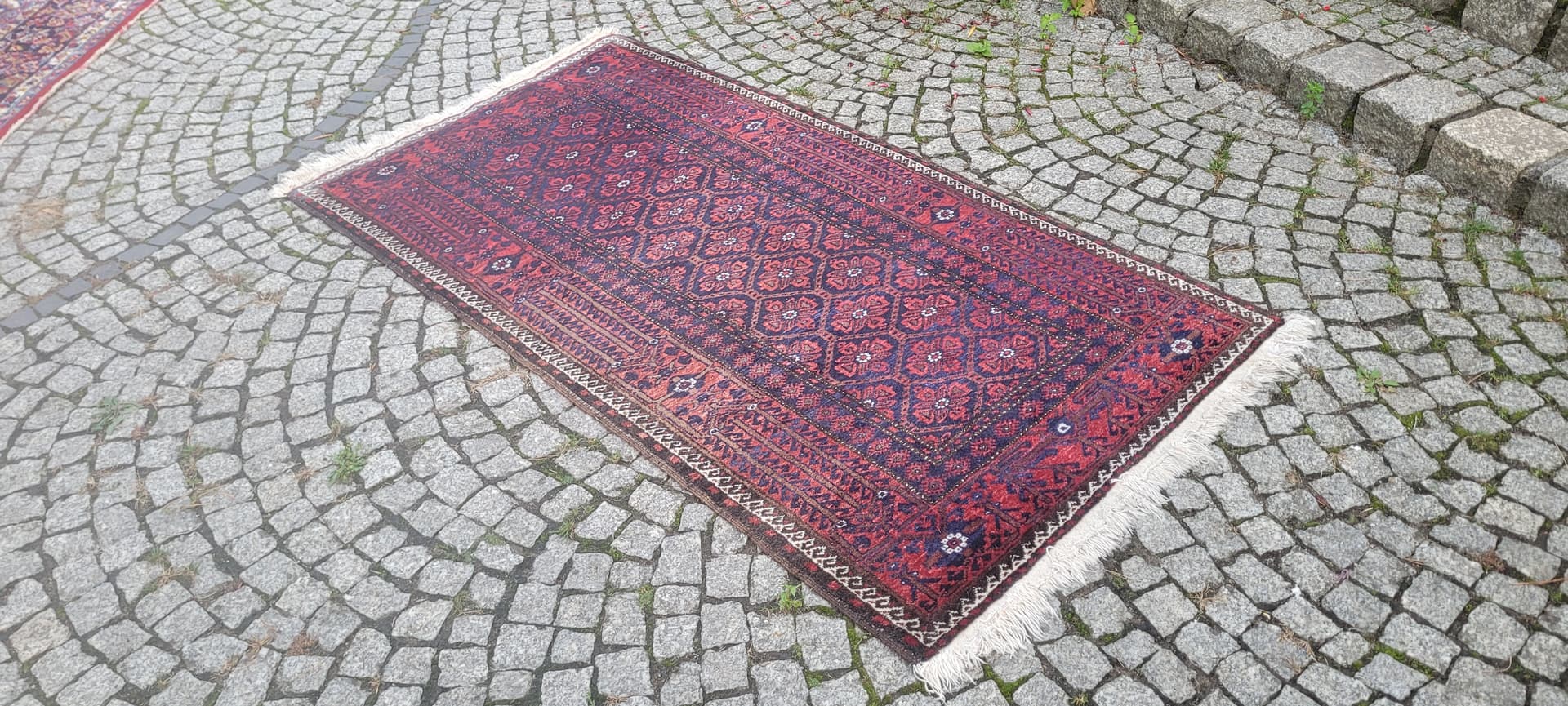 Rug Beluch, Persian, red blue, wool cotton, Iran, 1990s, 100x200 cm - 390004