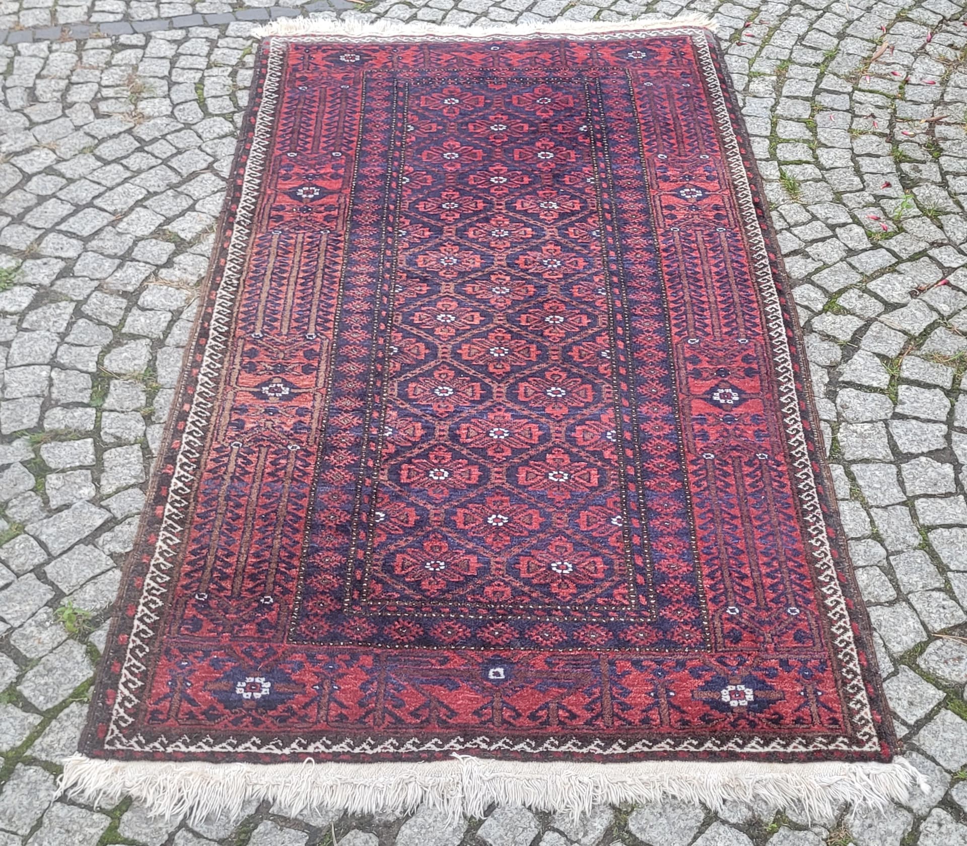 Rug Beluch, Persian, red blue, wool cotton, Iran, 1990s, 100x200 cm - 390000