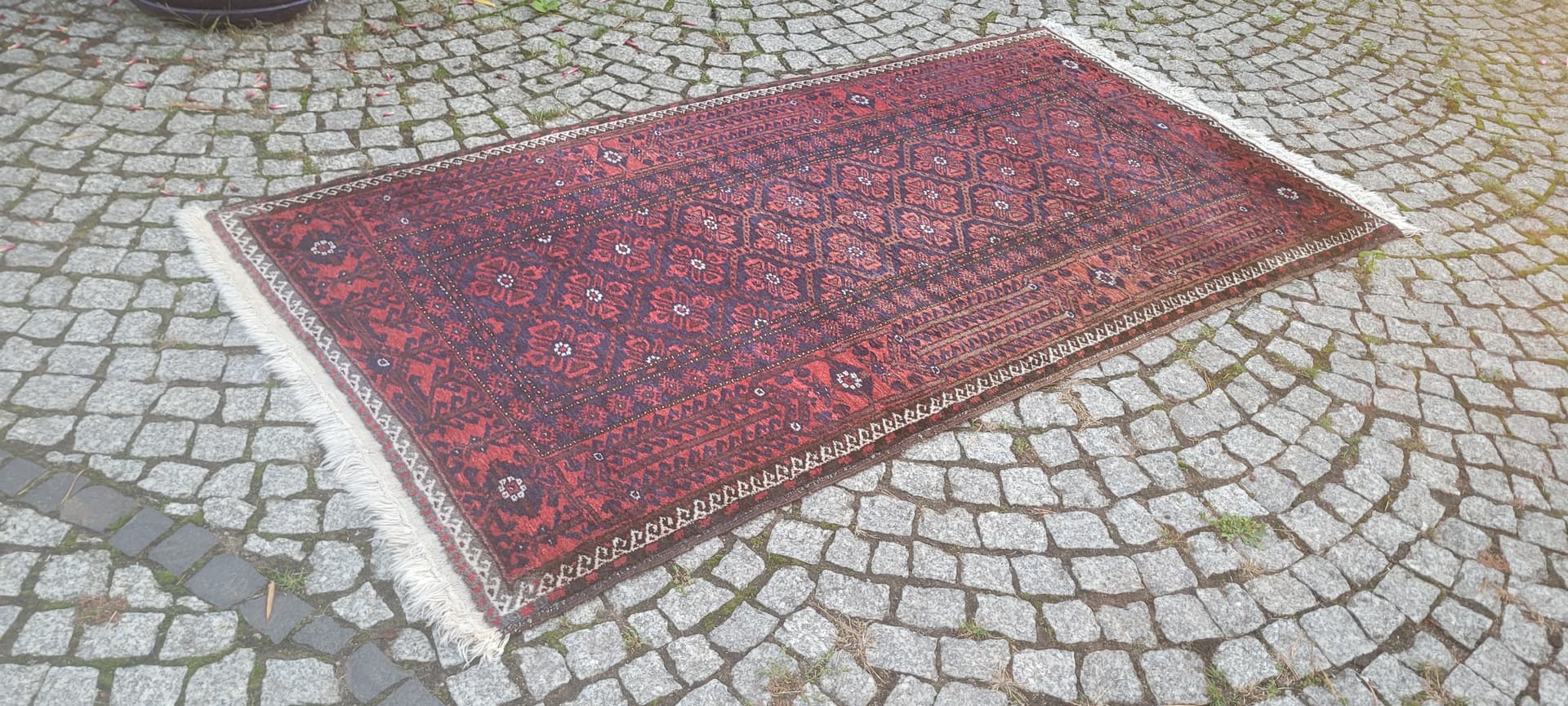 Rug Beluch, Persian, red blue, wool cotton, Iran, 1990s, 100x200 cm - 390003