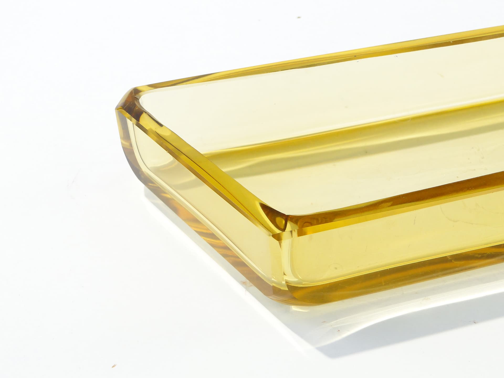 Jewelry tray Art Deco, yellow crystal, Moser, Czechoslovakia, 1920s - 390071