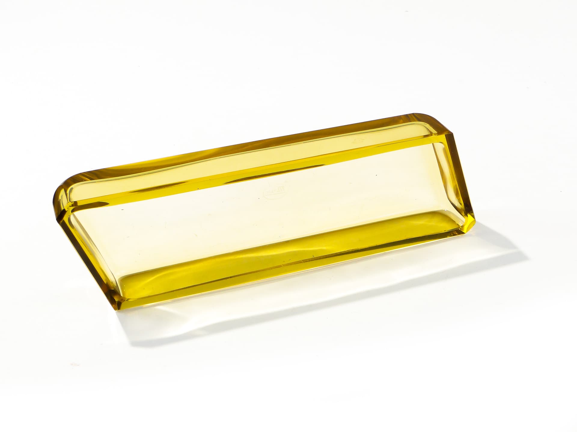 Jewelry tray Art Deco, yellow crystal, Moser, Czechoslovakia, 1920s - 390075