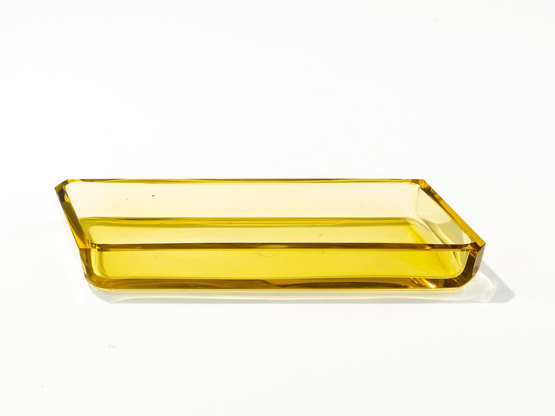 Jewelry tray Art Deco, yellow crystal, Moser, Czechoslovakia, 1920s - 390078