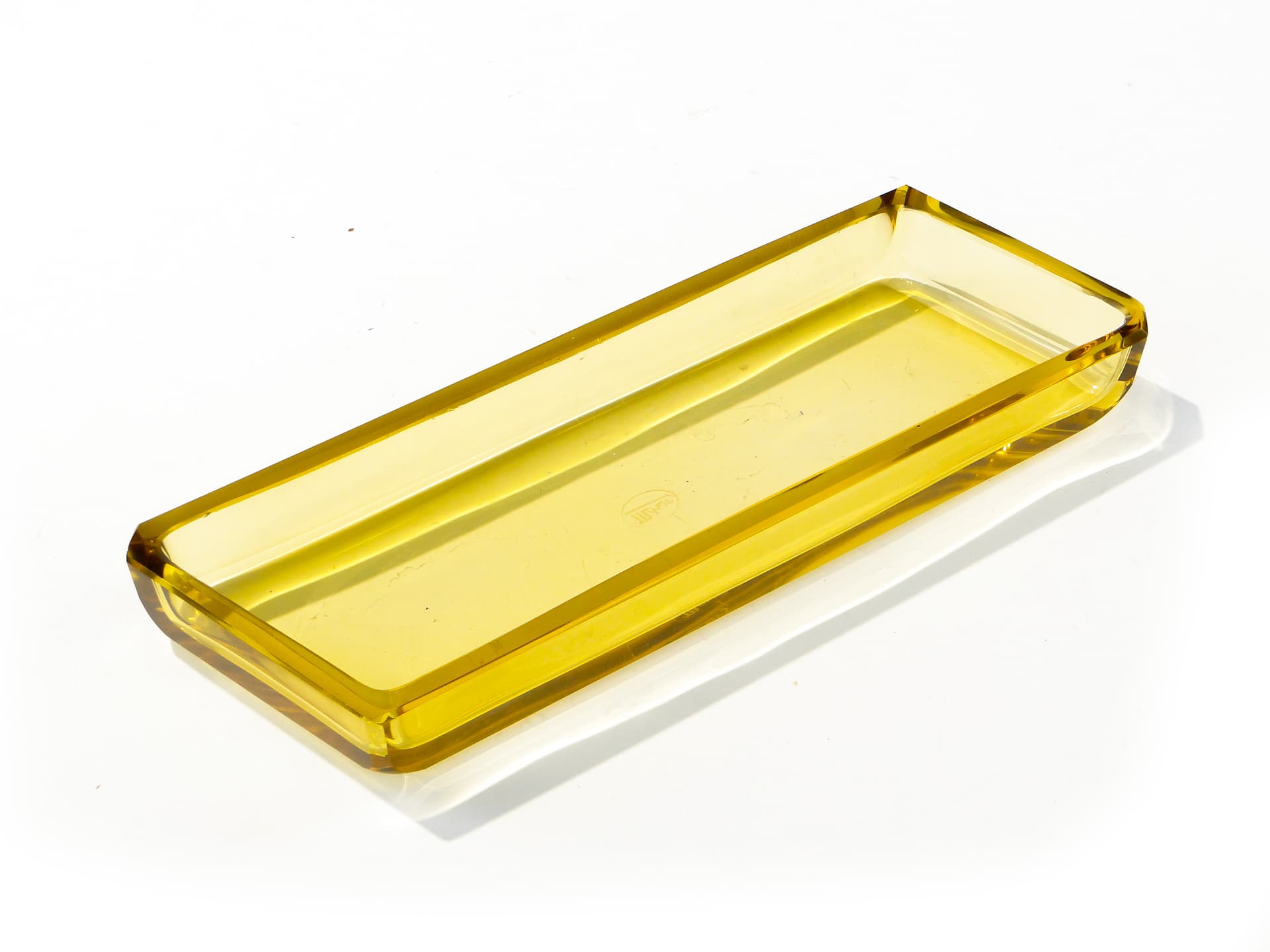 Jewelry tray Art Deco, yellow crystal, Moser, Czechoslovakia, 1920s - 390077