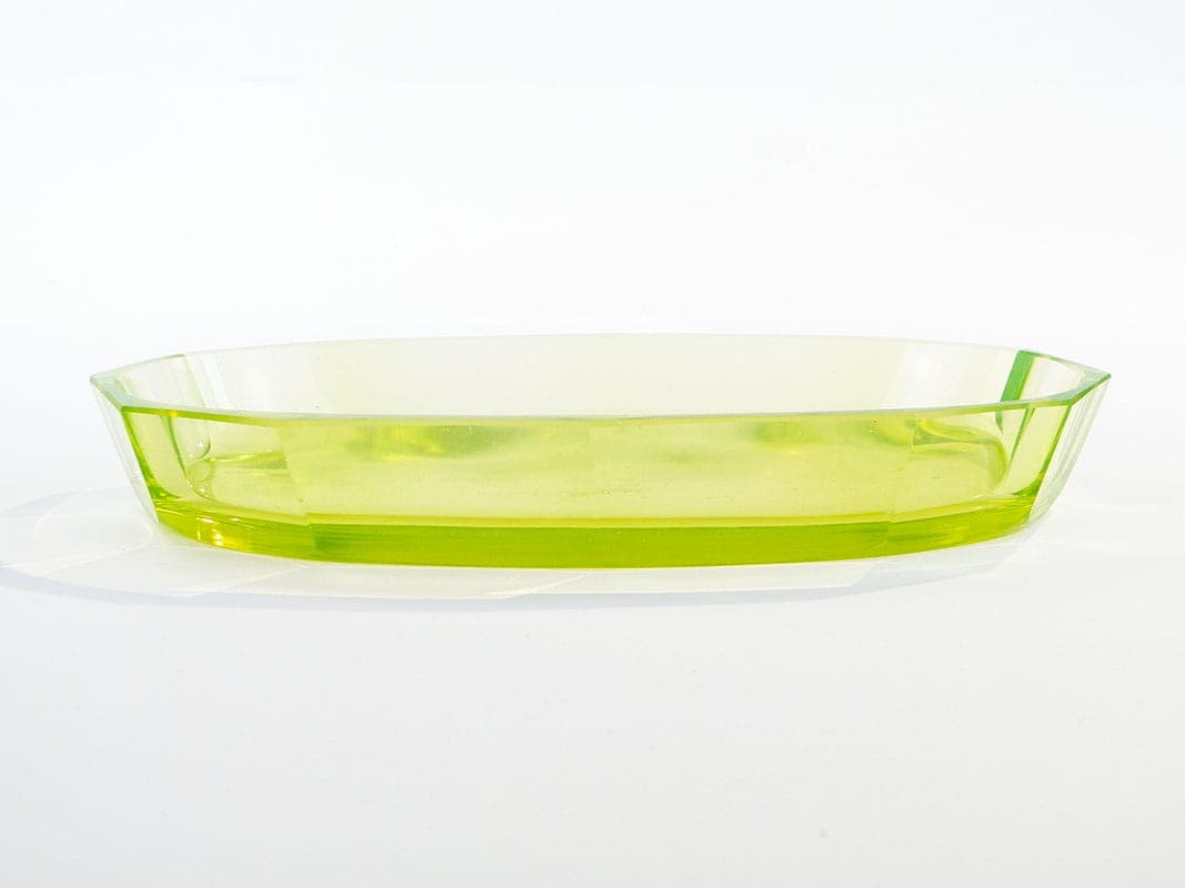 Uranium Crystal Tray, yellow-green, crystal, Moser, Czechia, 1920s - 390160