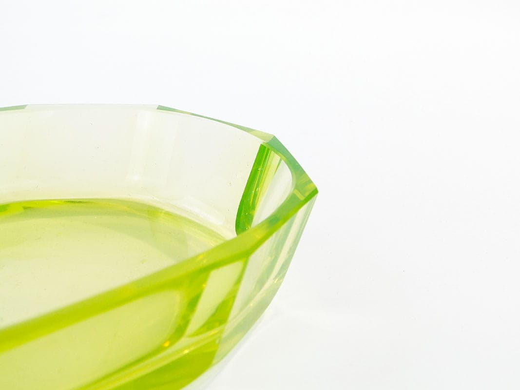 Uranium Crystal Tray, yellow-green, crystal, Moser, Czechia, 1920s - 390163