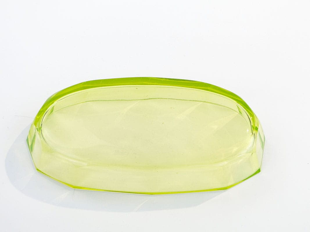 Uranium Crystal Tray, yellow-green, crystal, Moser, Czechia, 1920s - 390164