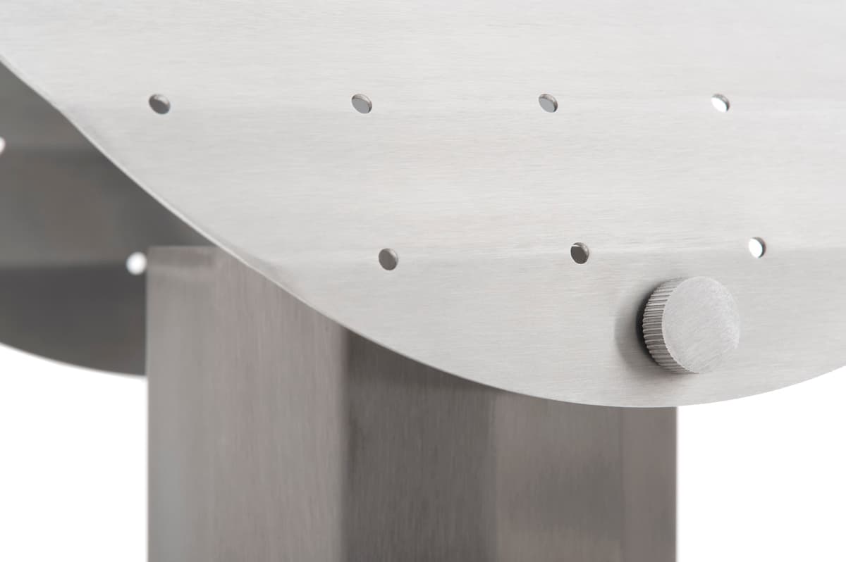 Lampa stojąca APOLIN z perforacją 30 cm stal szczotkowana, Kaspa x Grynasz Studio - 3412