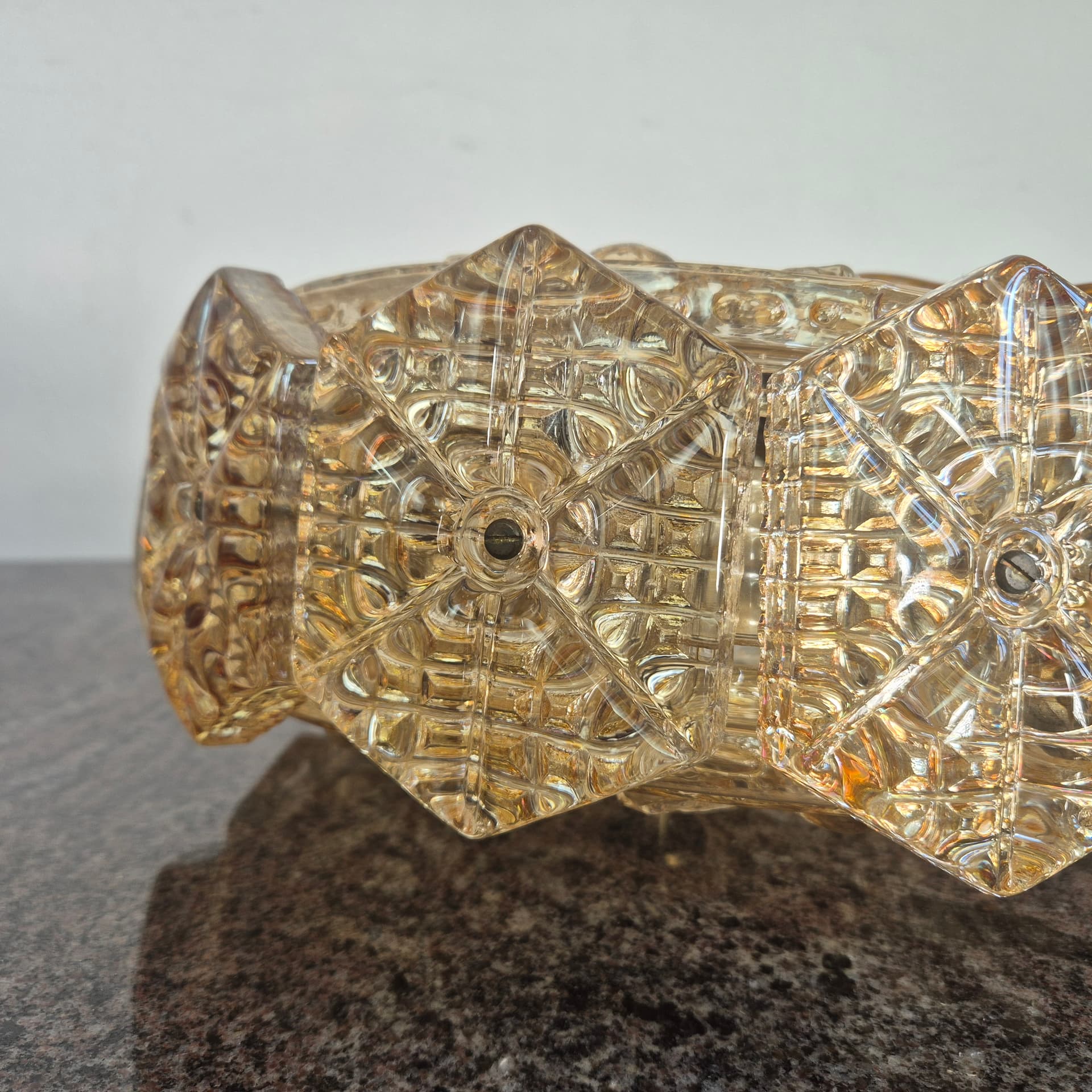 Chandelier, golden crystal, metal, Vitrika, Denmark, 1960s. - 390270