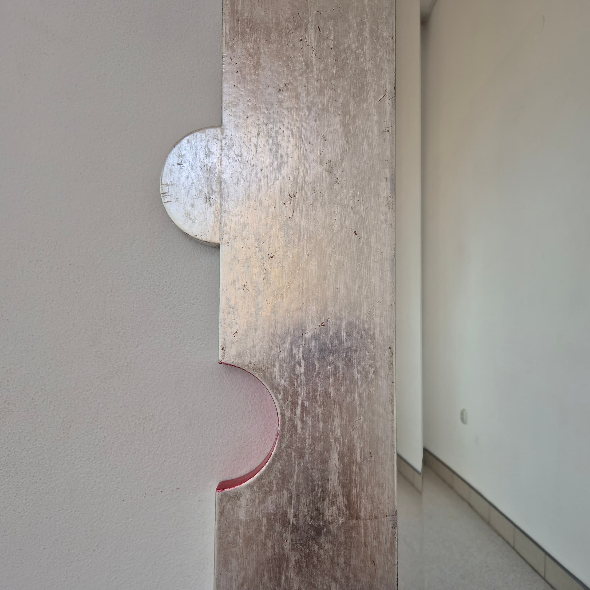 Wall mirror Memphis, silver red blue yellow black glass, Germany, 1990s. - 390281