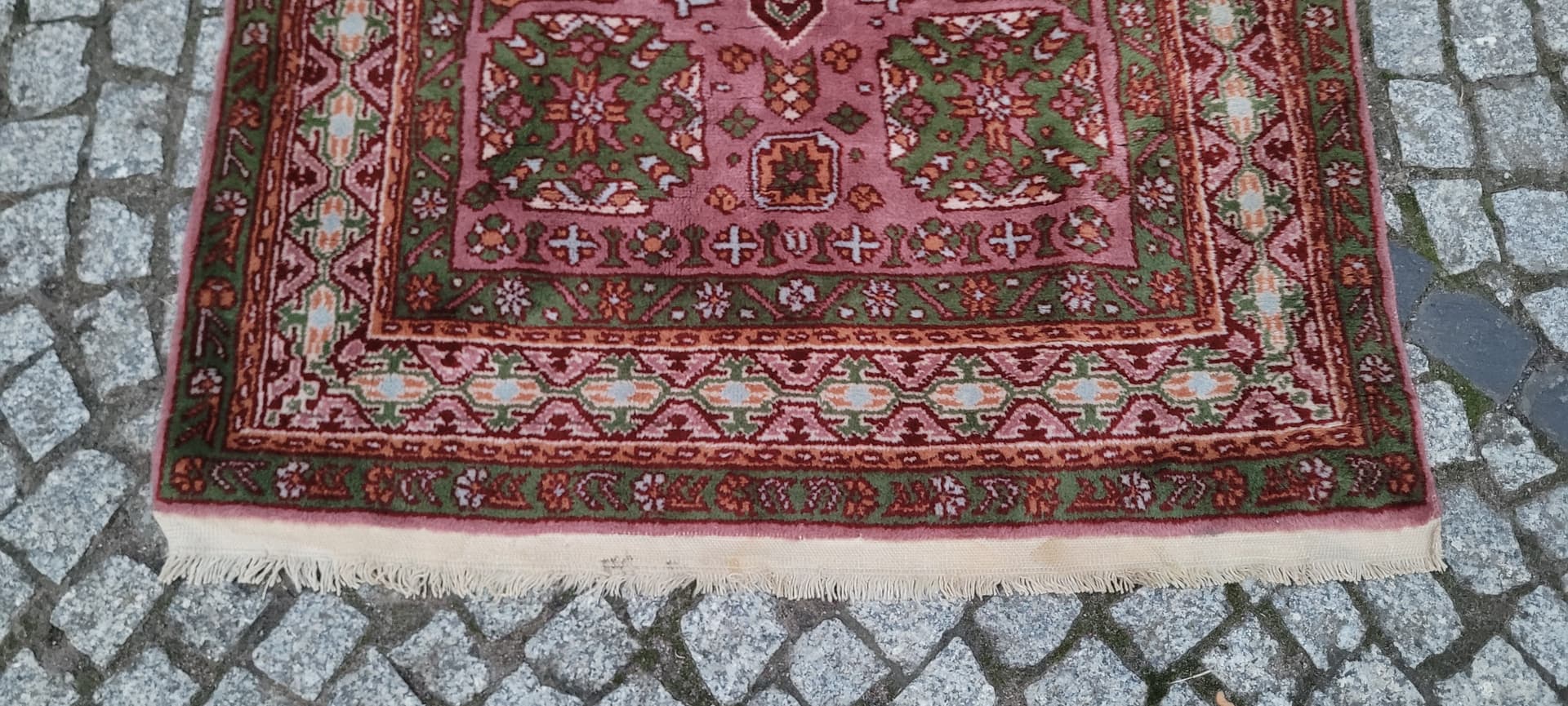 Dywan anatolijski 155x92 cm, różowy zielony czerwony beżowy niebieski pomarańczowy, wełna, Turcja - 390373