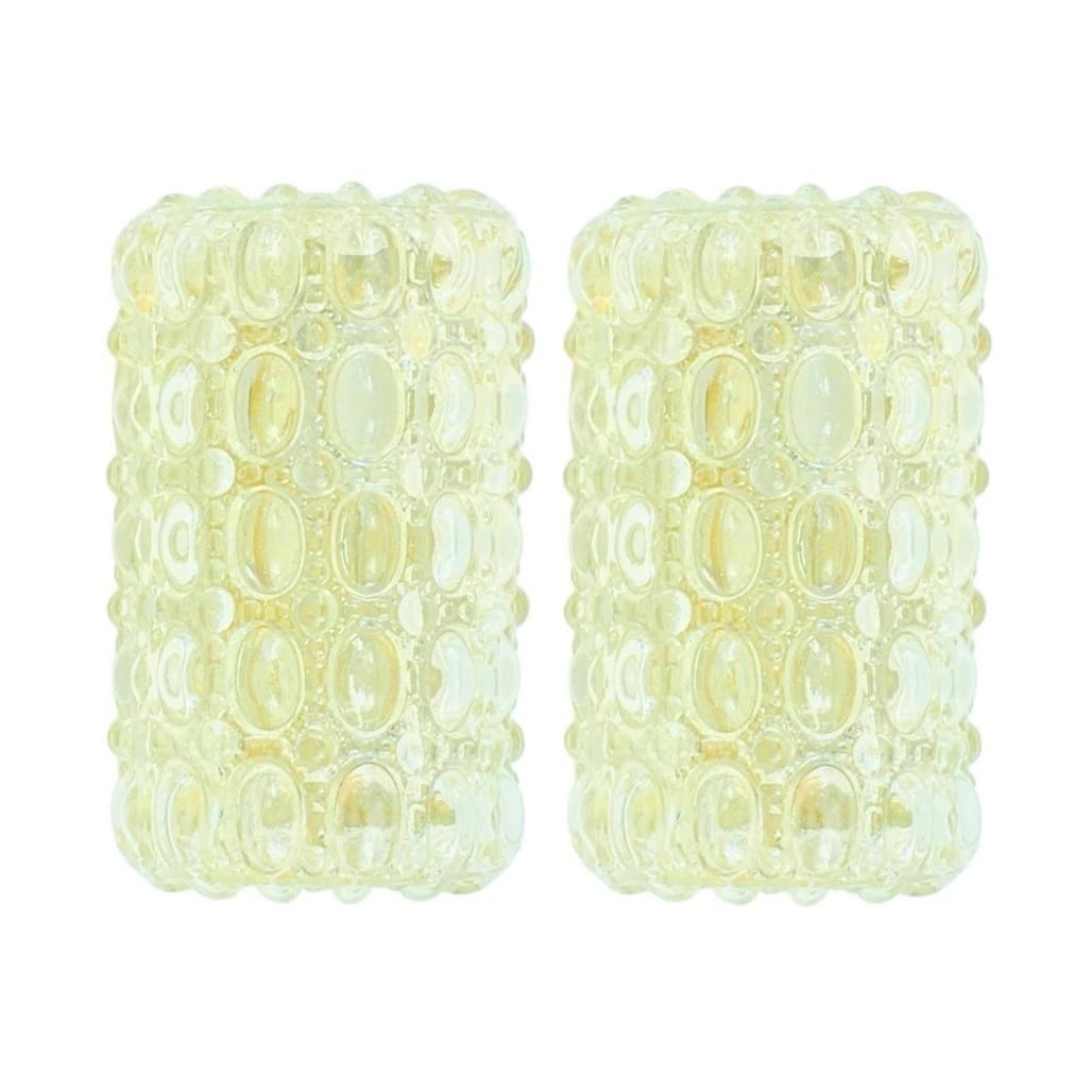Pair of wall sconces Sirius, yellow glass, by H. Tynell, Limburg, Germany, 1960s.